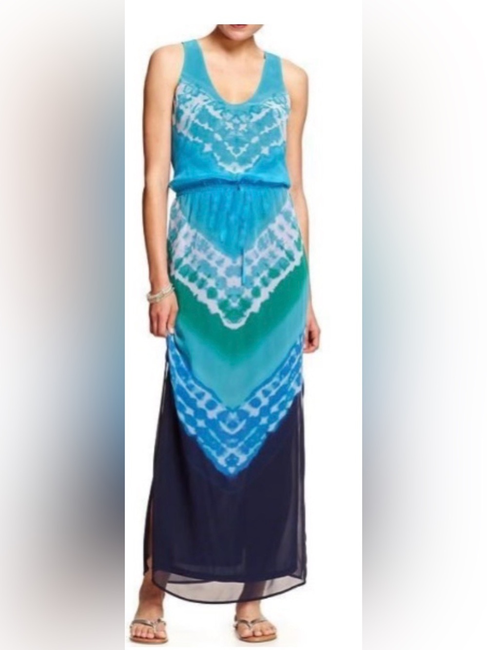 Banana Republic Blue Teal Ombre Maxi Dress